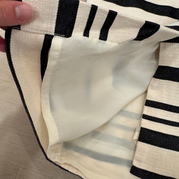 J. Crew Double Stripe Pencil‎ Skirt Career Business Casual Black Cream 2 Preppy - Picture 6 of 14